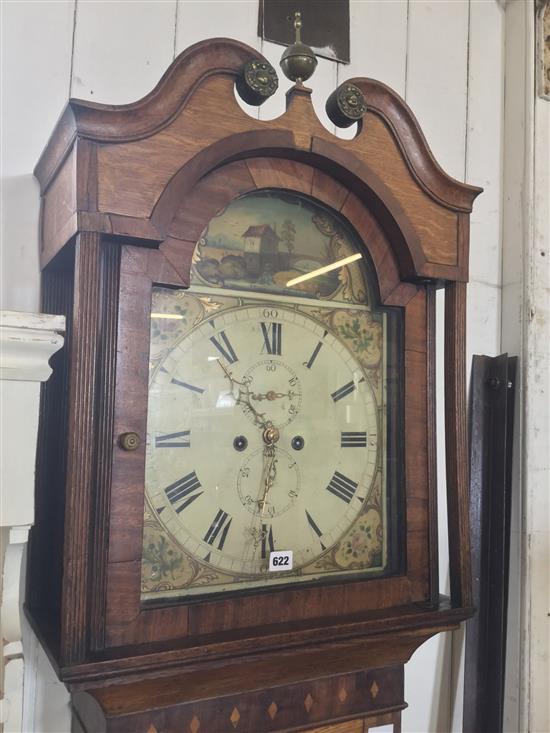 George III oak mahogany longcase clock